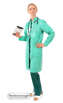 Latex lab coat,Latex doctor's smock,hospitalwear,clinical wear,latex hospital clothing,Latex store Dresden,Rubbermagic